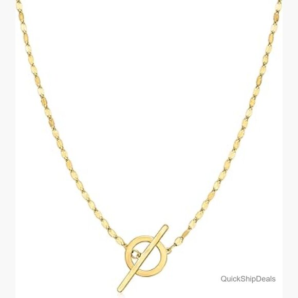 14kt Yellow Gold Toggle Necklace 16 Inch Chain